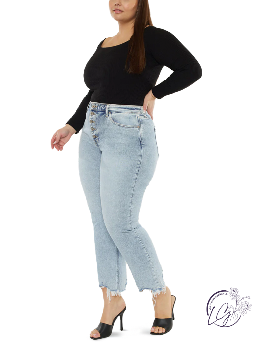 Curvy Madeline High Rise Straight Leg Jeans By KanCan