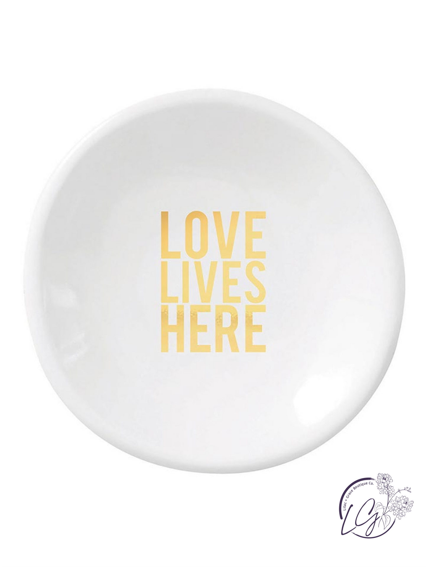 Ceramic Ring Dish & Earrings - Love Lives Here