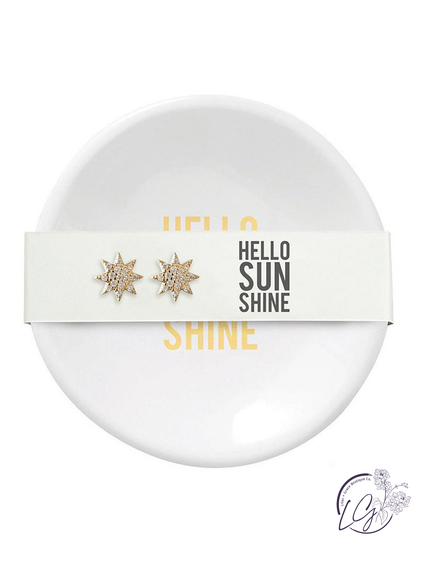 Ceramic Ring Dish & Earrings - Hello Sunshine