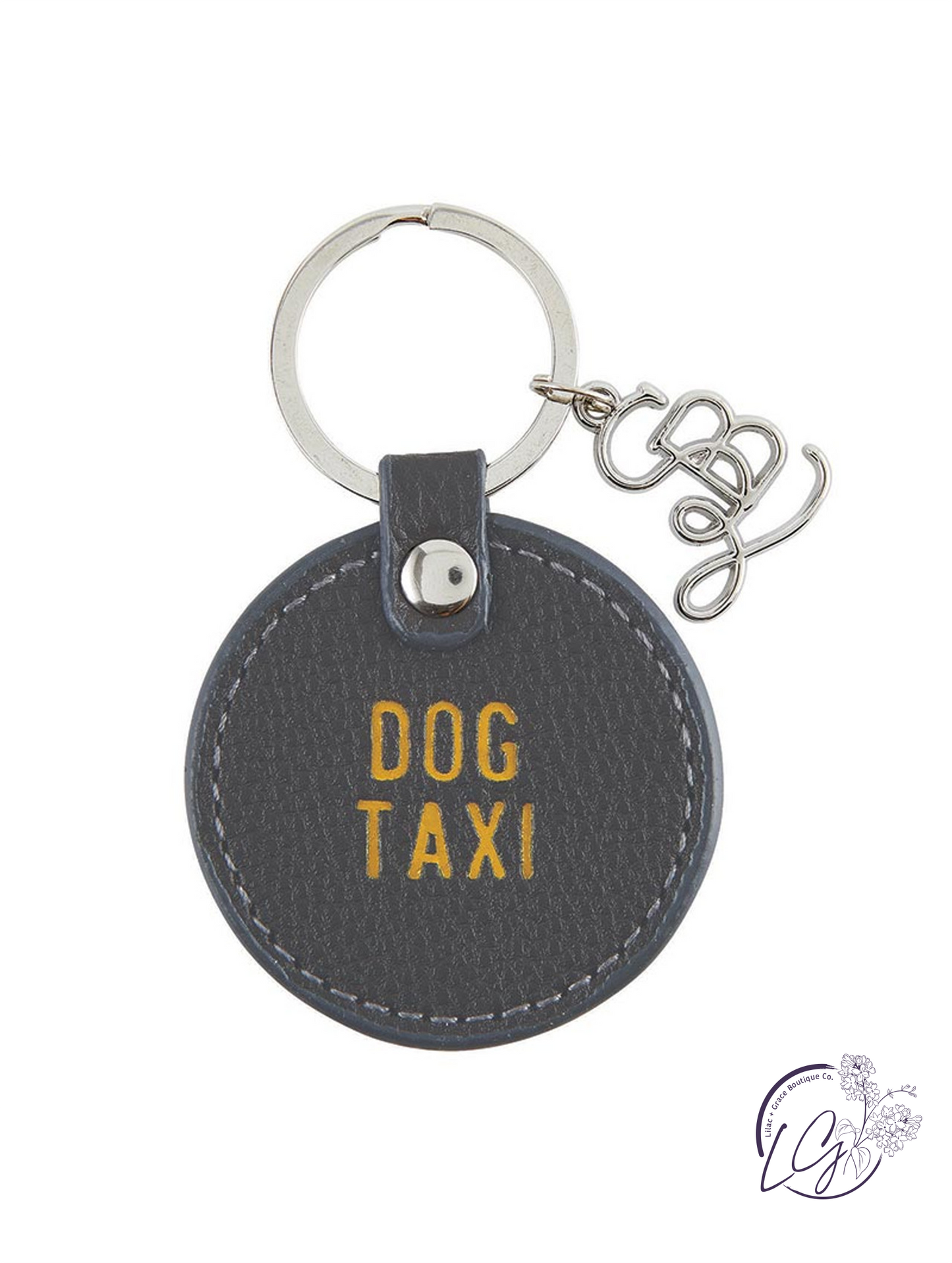 Face to Face Leather Key Tag - Dog Taxi