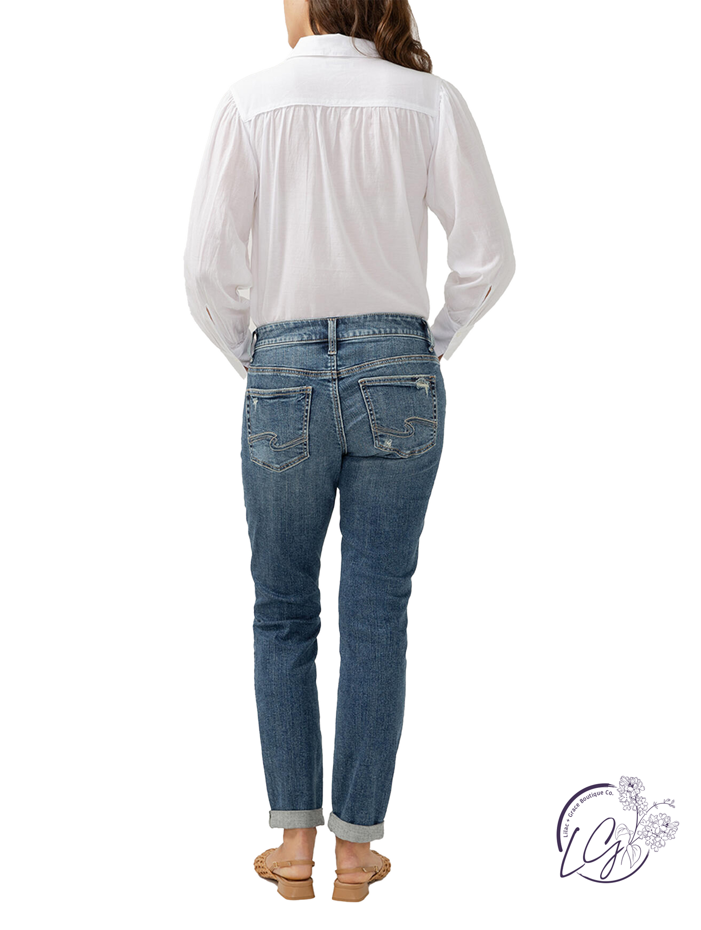 Noa Mid-Rise Slim Leg Boyfriend Jeans by Silver Jeans