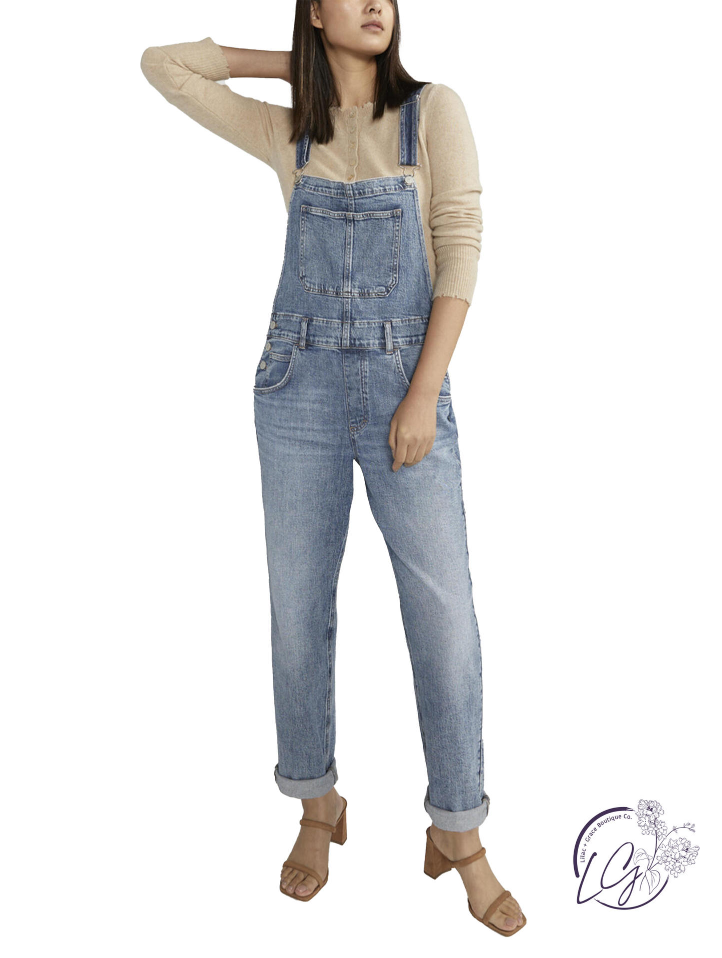 Samara Baggy Straight Leg Overalls by Silver Jeans
