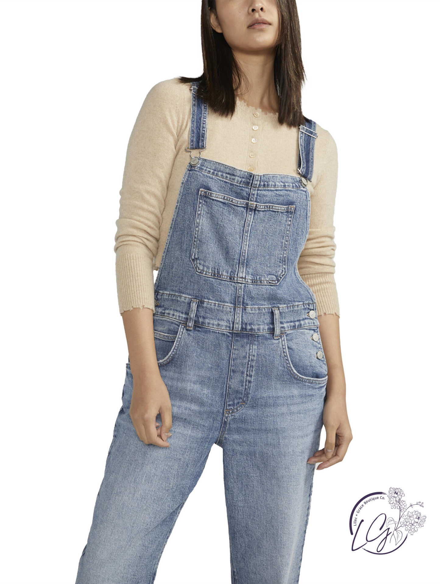 Samara Baggy Straight Leg Overalls by Silver Jeans