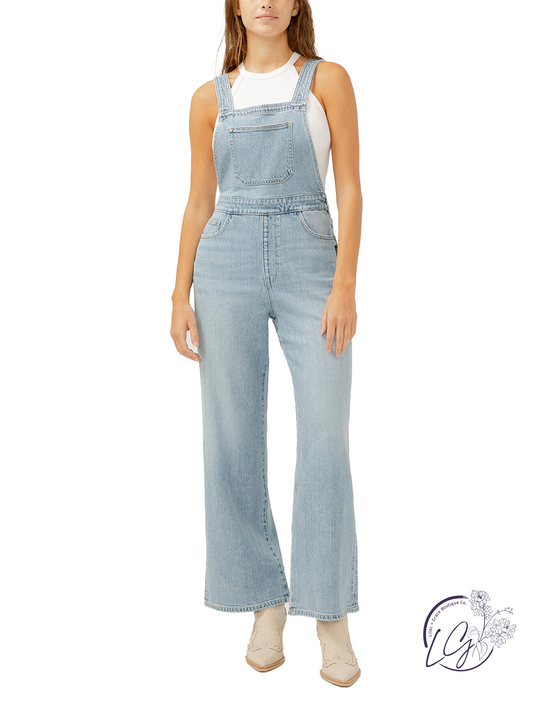 Mirabelle Wide Leg Overall Jeans by Silver Jeans