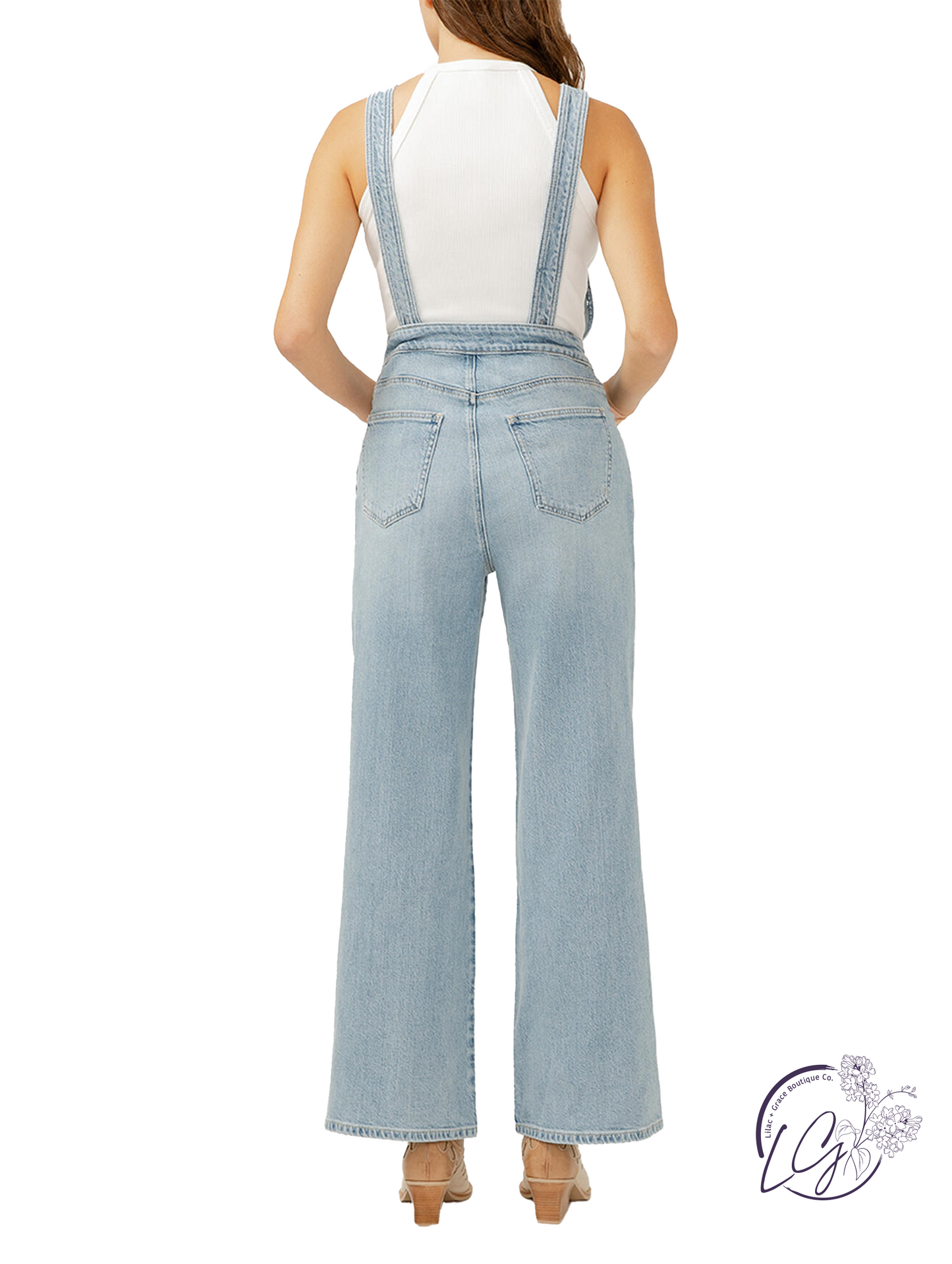 Mirabelle Wide Leg Overall Jeans by Silver Jeans