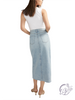 Rhiannon Front-Slit Midi Jean Skirt