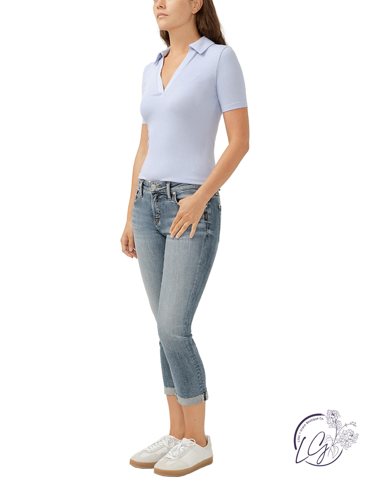 Giovanna Mid-Rise Capri  by Silver Jeans