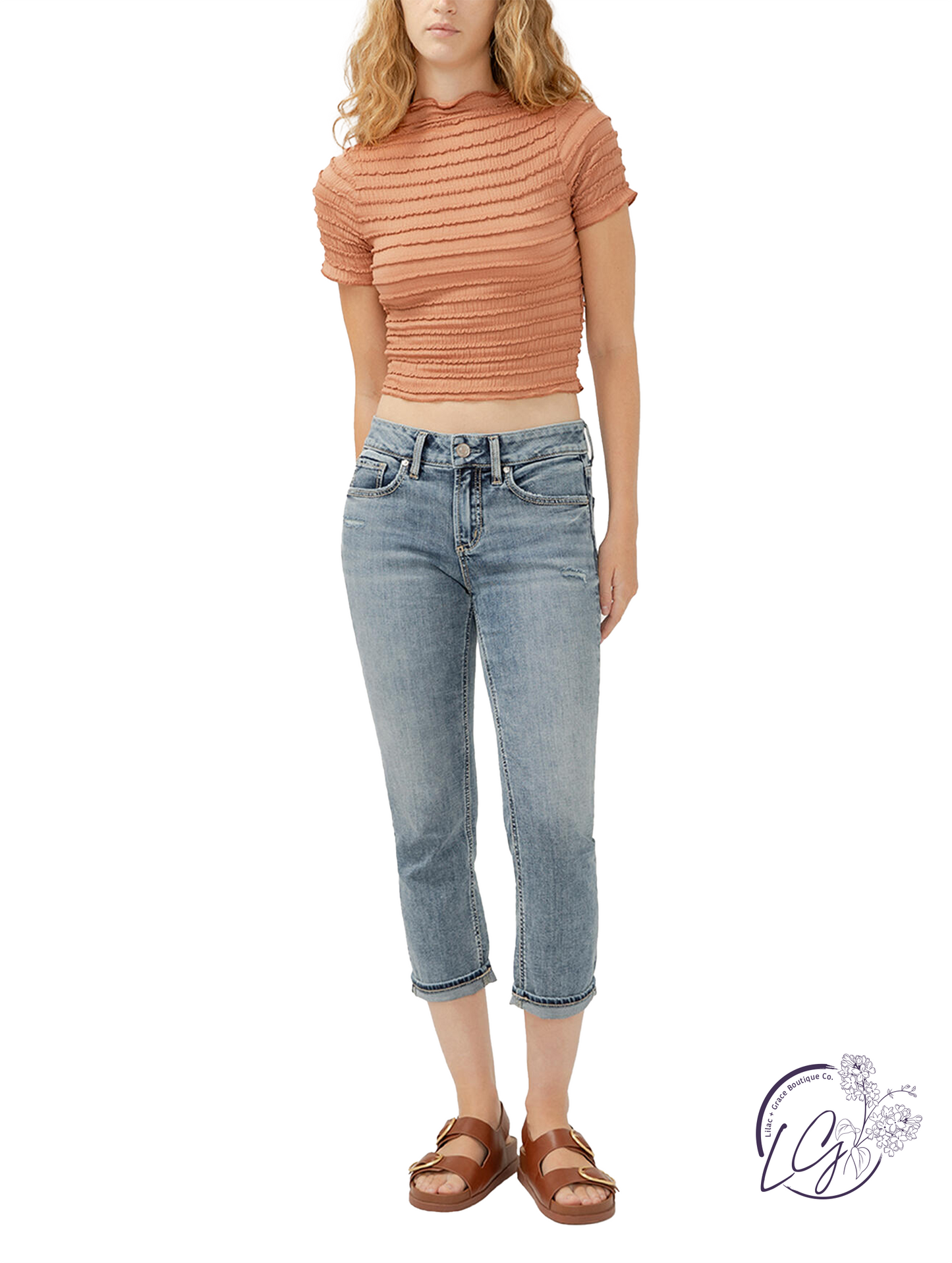 Renata Mid-Rise Luxe Stretch Capri Jeans by Silver Jeans