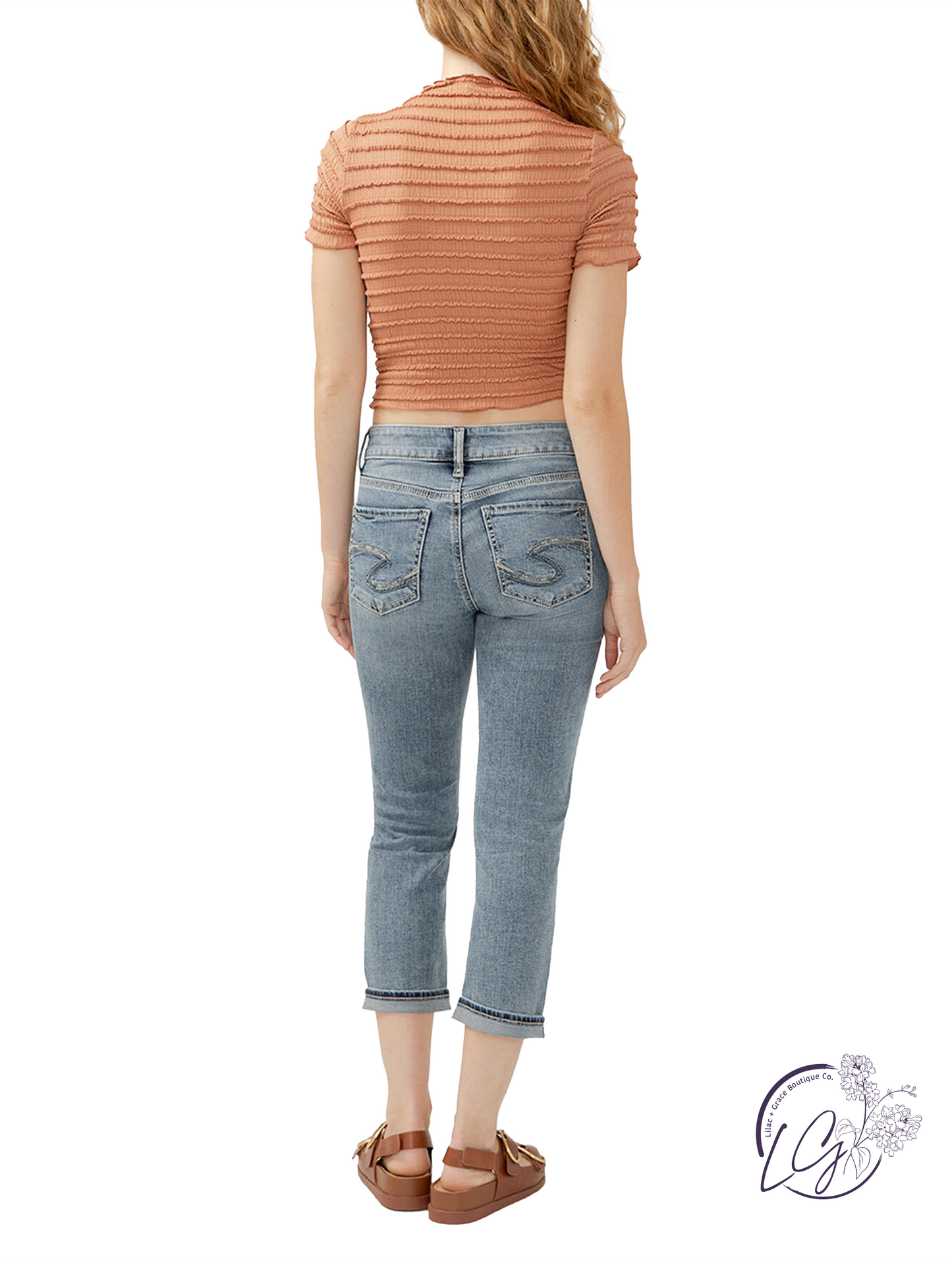 Renata Mid-Rise Luxe Stretch Capri Jeans by Silver Jeans