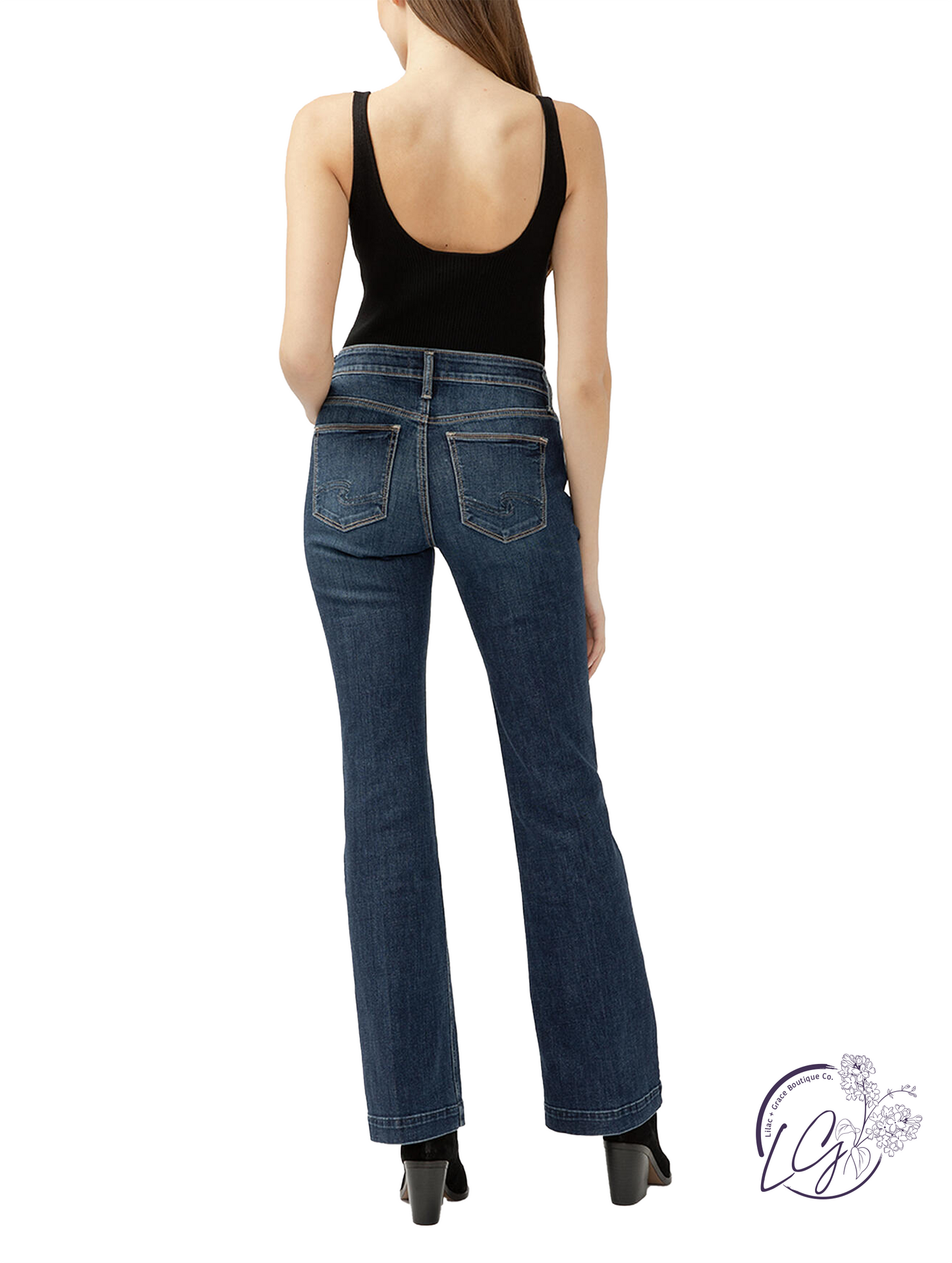 Georgia Mid-Rise Bootcut Luxe Stretch Jeans by Silver Jeans