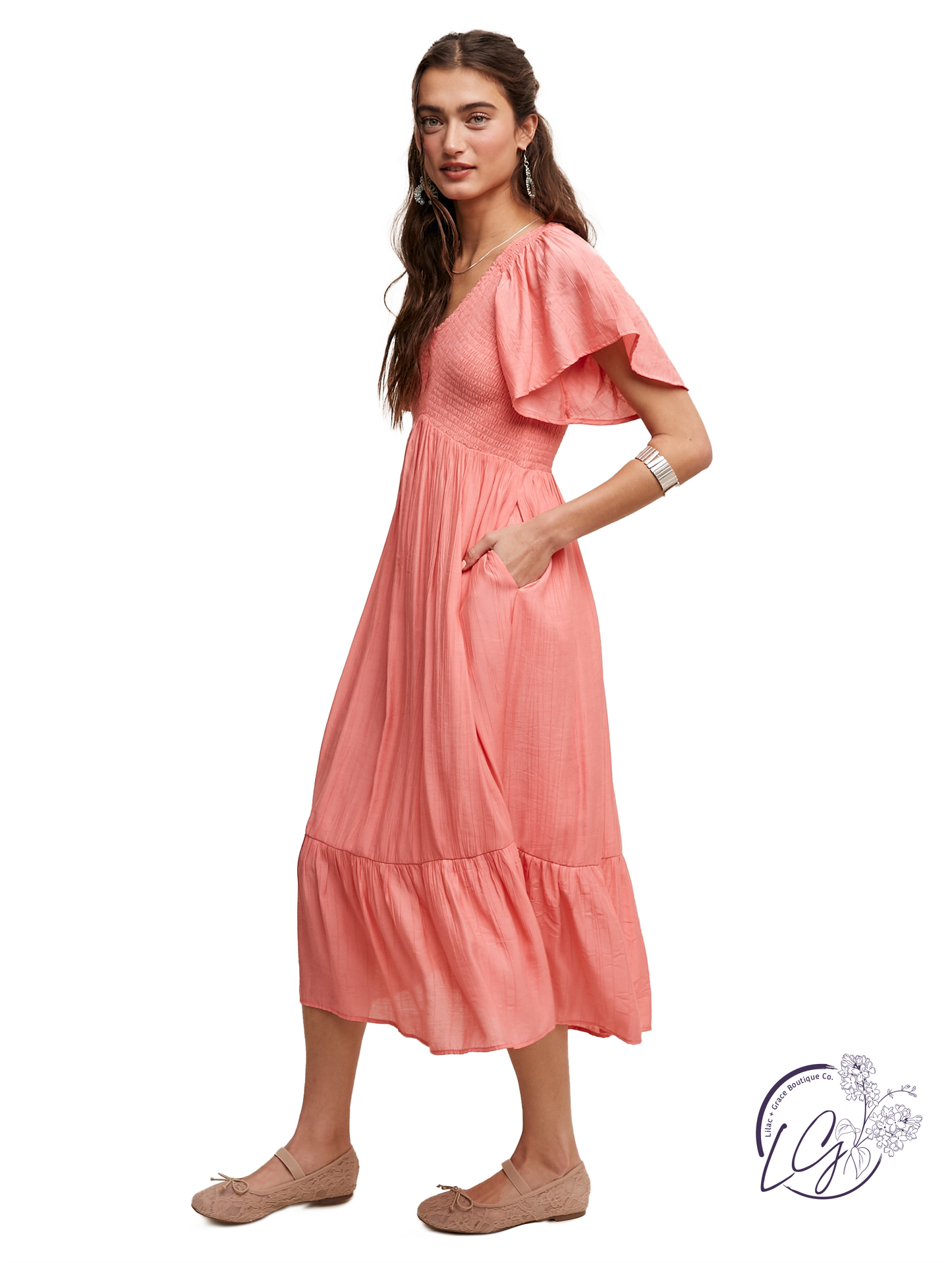 Ruffle Romance V-neck Maxi Dress