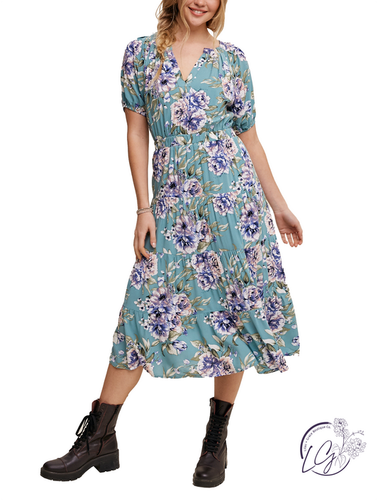 Garden Gala Cinched Waist Dress