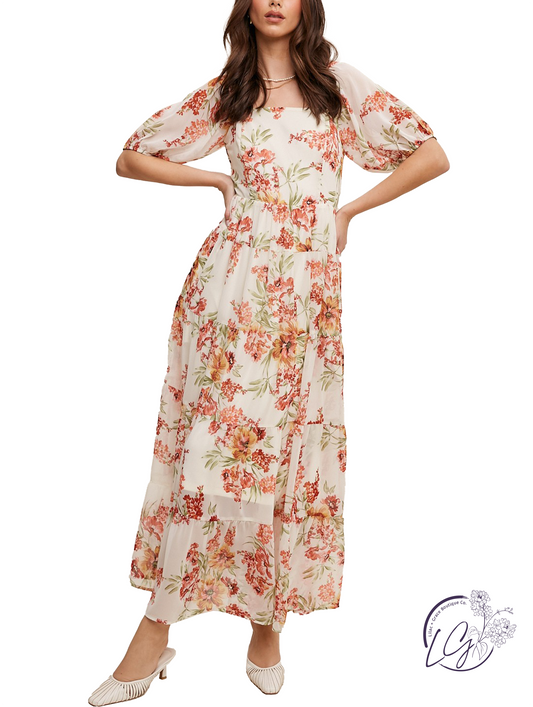 Chiffon Posy Maxi Dress