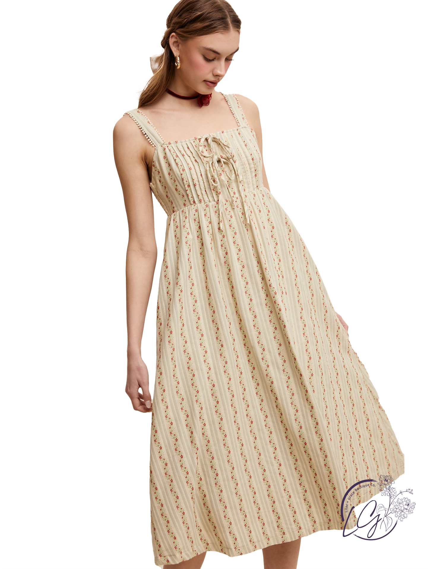 Stitchtrail Striped Midi Dress