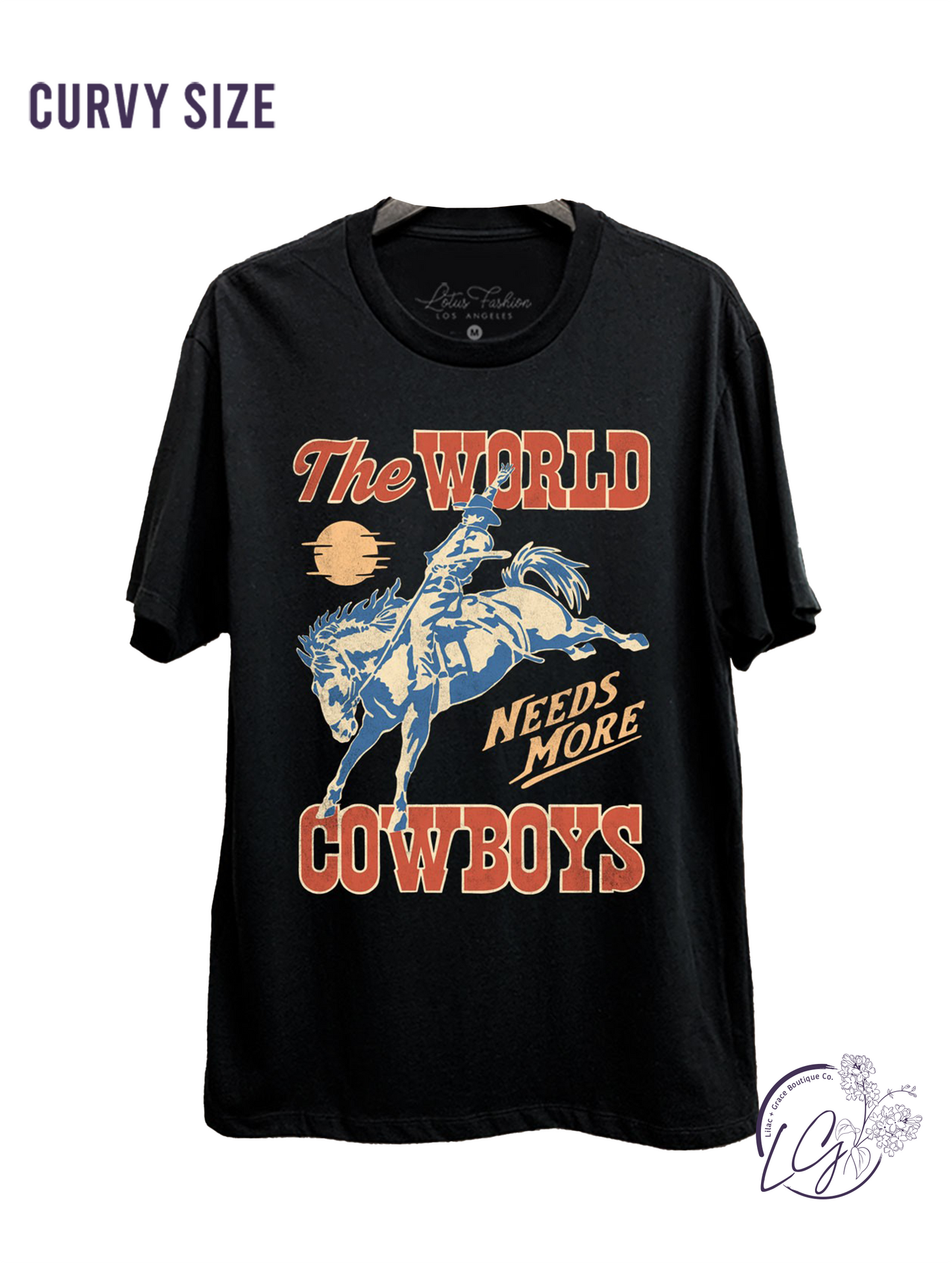 Curvy The World Needs More Cowboys Graphic Top