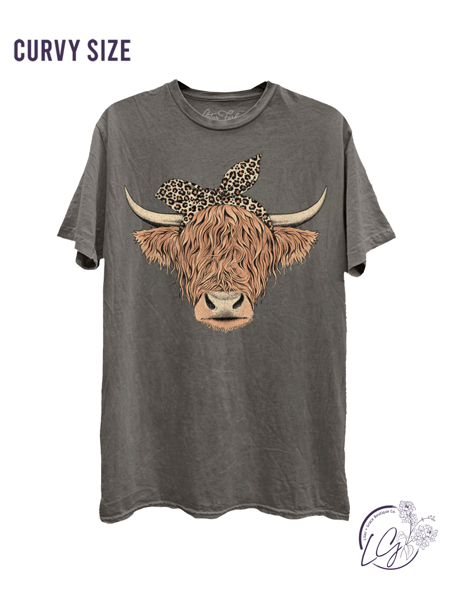 Curvy Highland Cow Graphic Top