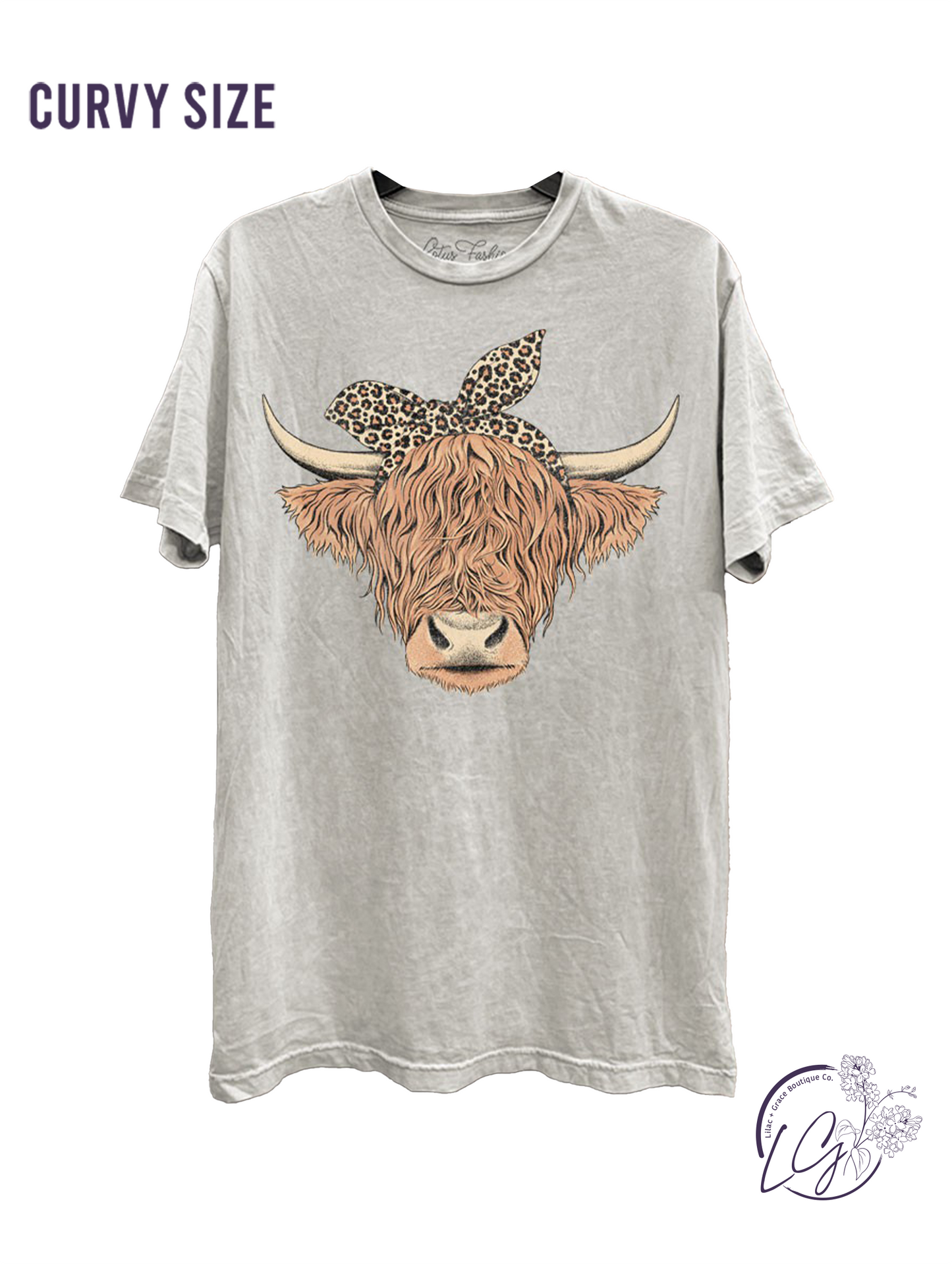 Curvy Highland Cow Graphic Top