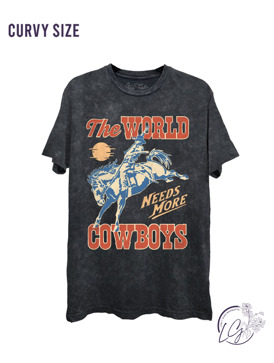 Curvy The World Needs More Cowboys Graphic Top