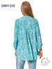 Curvy Mint Floral Lizzy Top