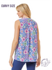 Curvy Royal Multi Print Lizzy Tank Top