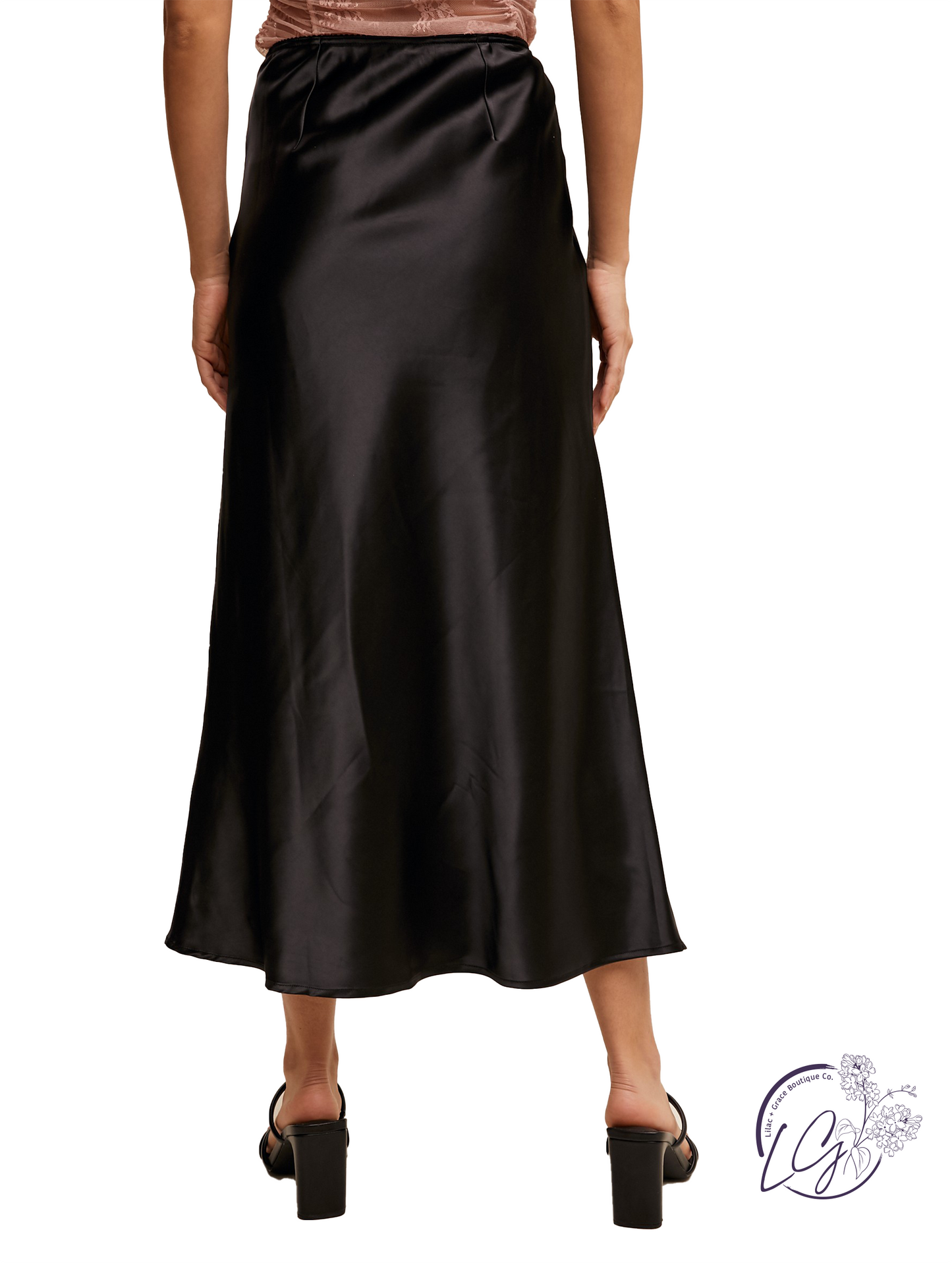 Moonlit Satin Flow Skirt