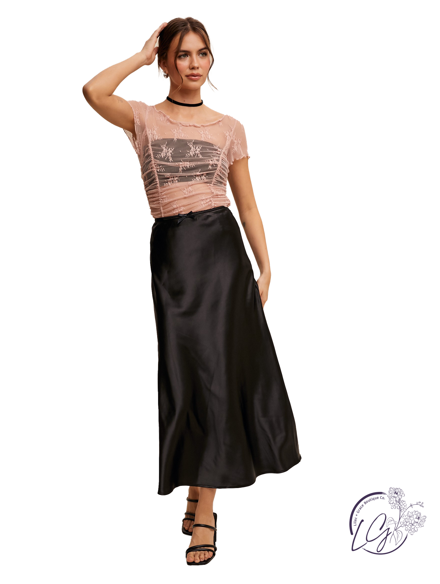 Moonlit Satin Flow Skirt