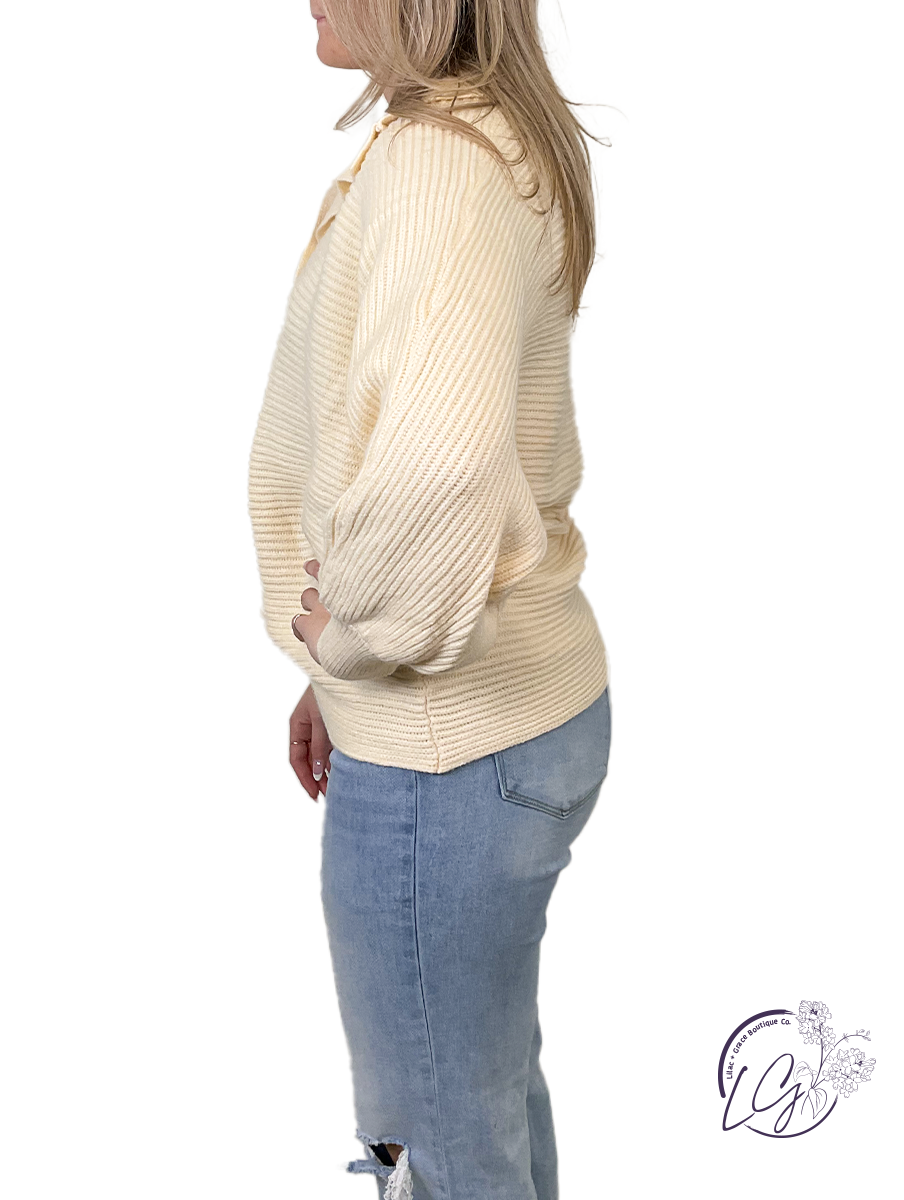 Cozy Collar Sweater Top