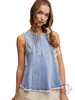 Horizon Hem Flare Denim Top