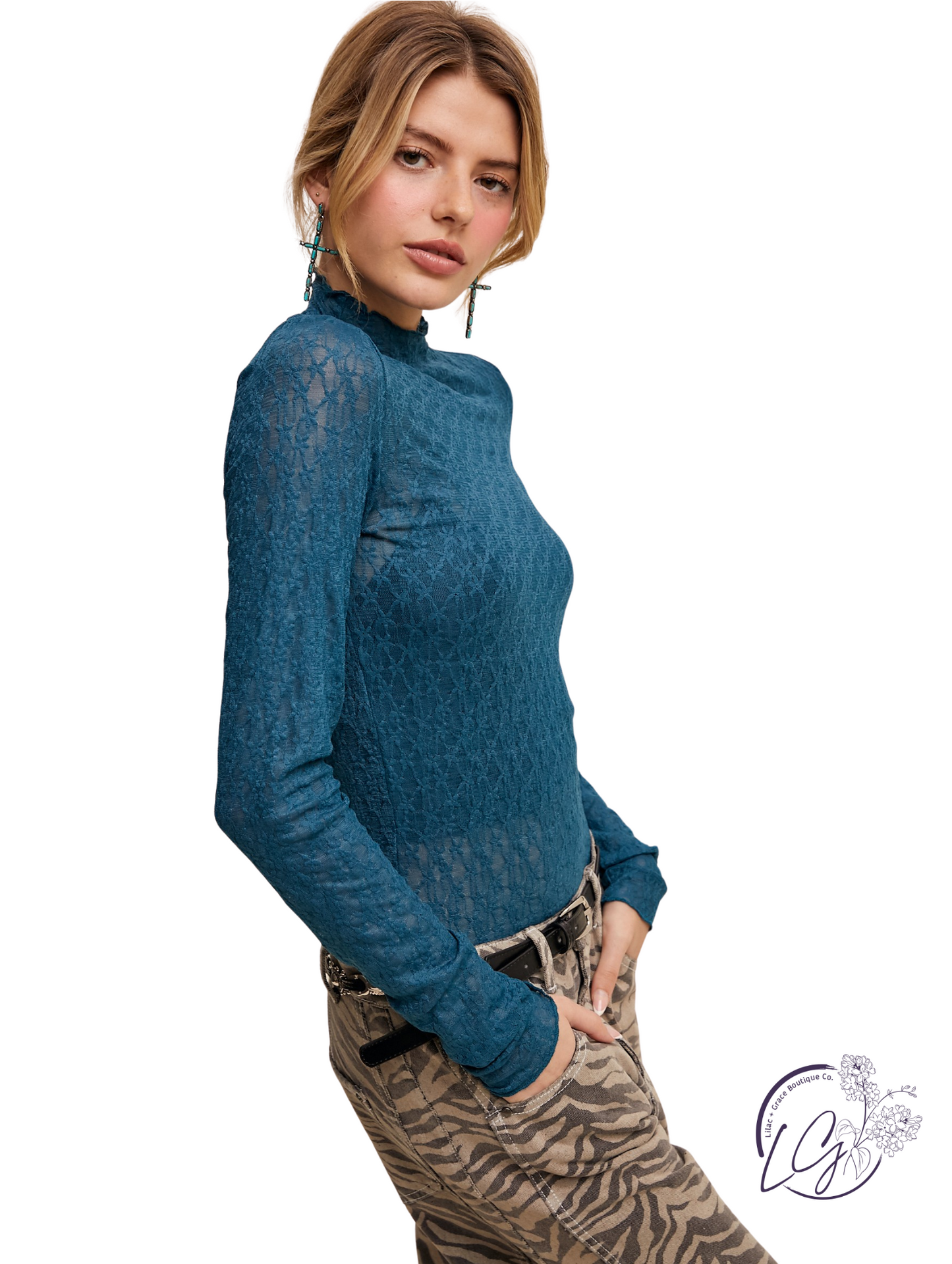 Glint of Sheerness Lace Top