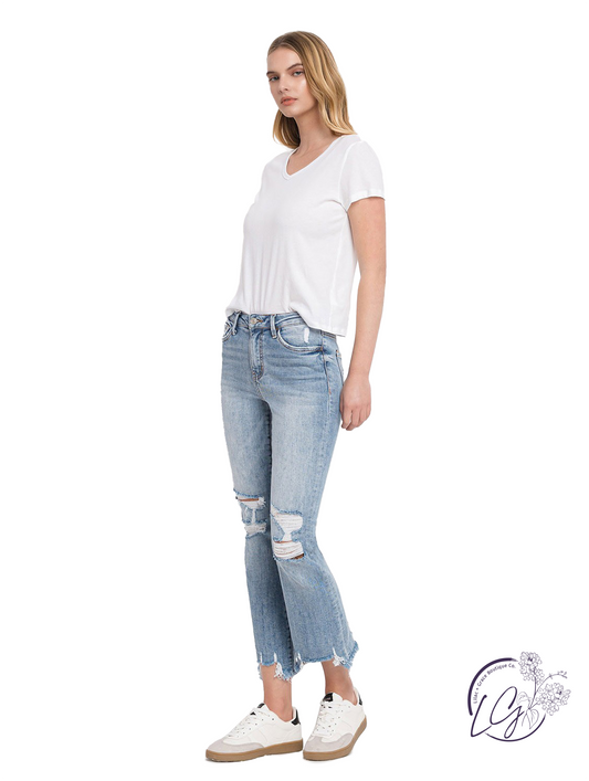 Eunice High Rise Crop Flare Jeans By Vervet