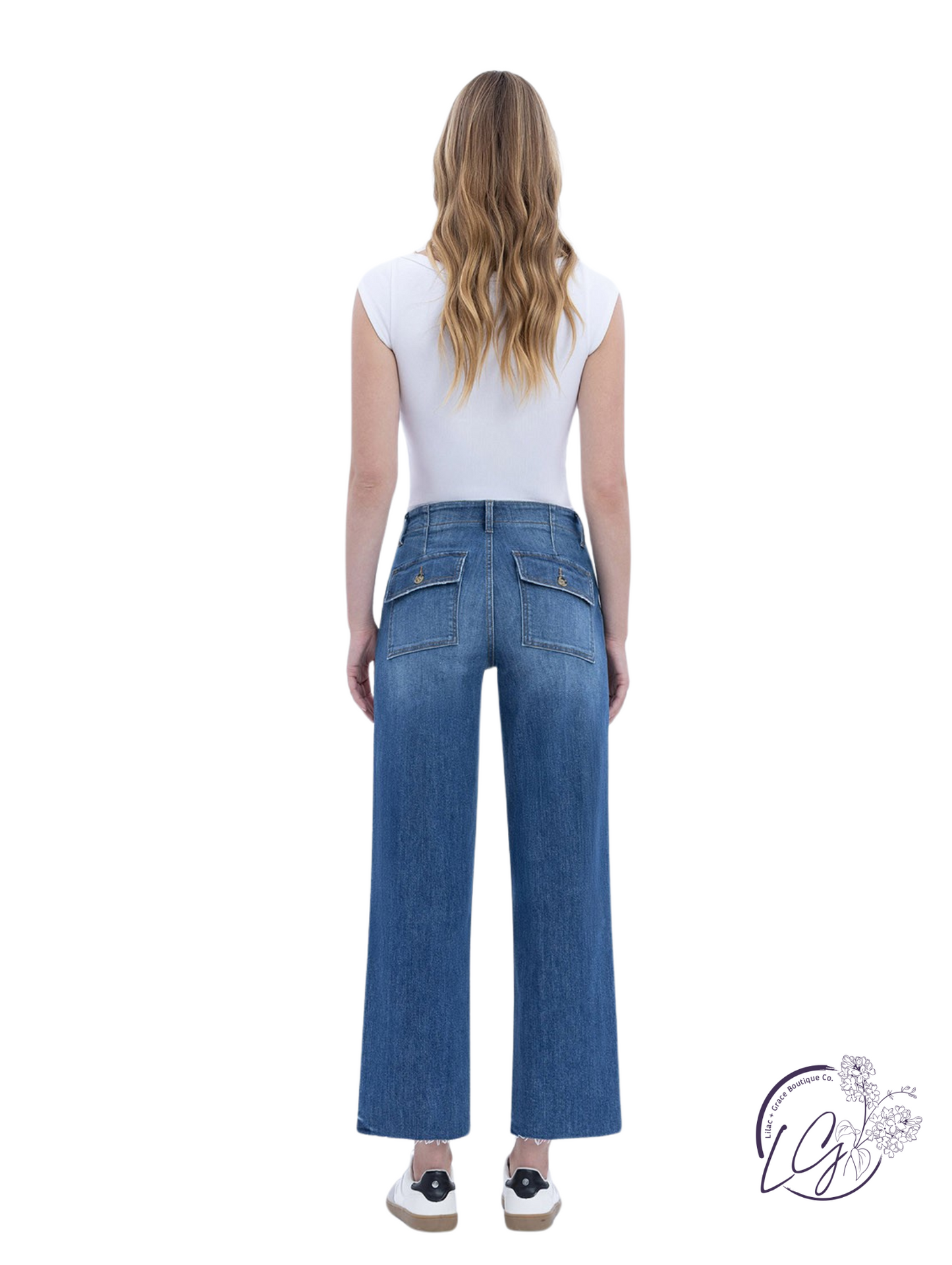 Diane High Rise Crop Straight Non-Distress by Lovervet