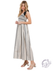 Sea Striped Smocked Midi Dress
