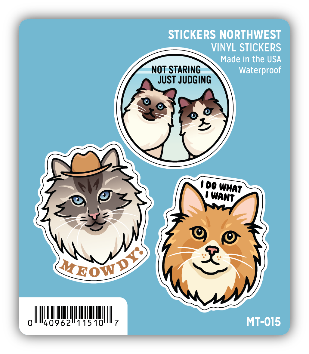 Cat Faces Mini Trio Sticker Pack