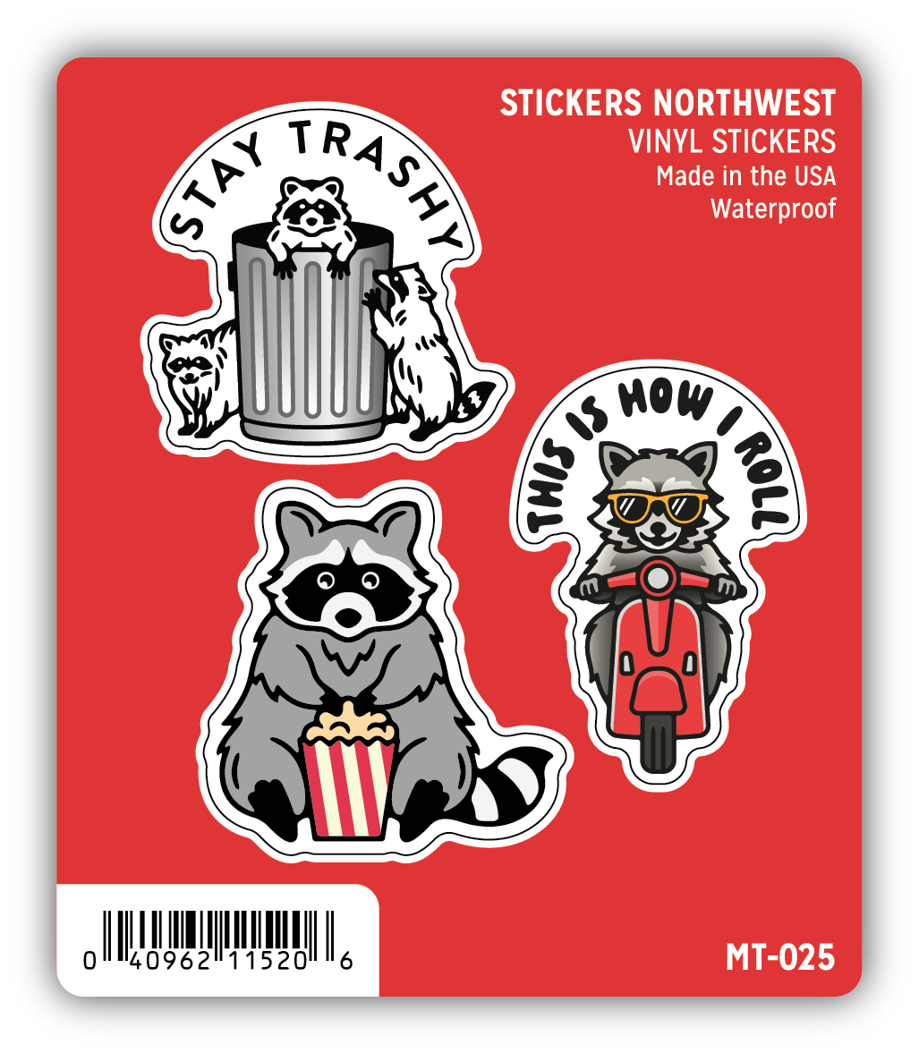 Raccoon Mini Trio Sticker Pack