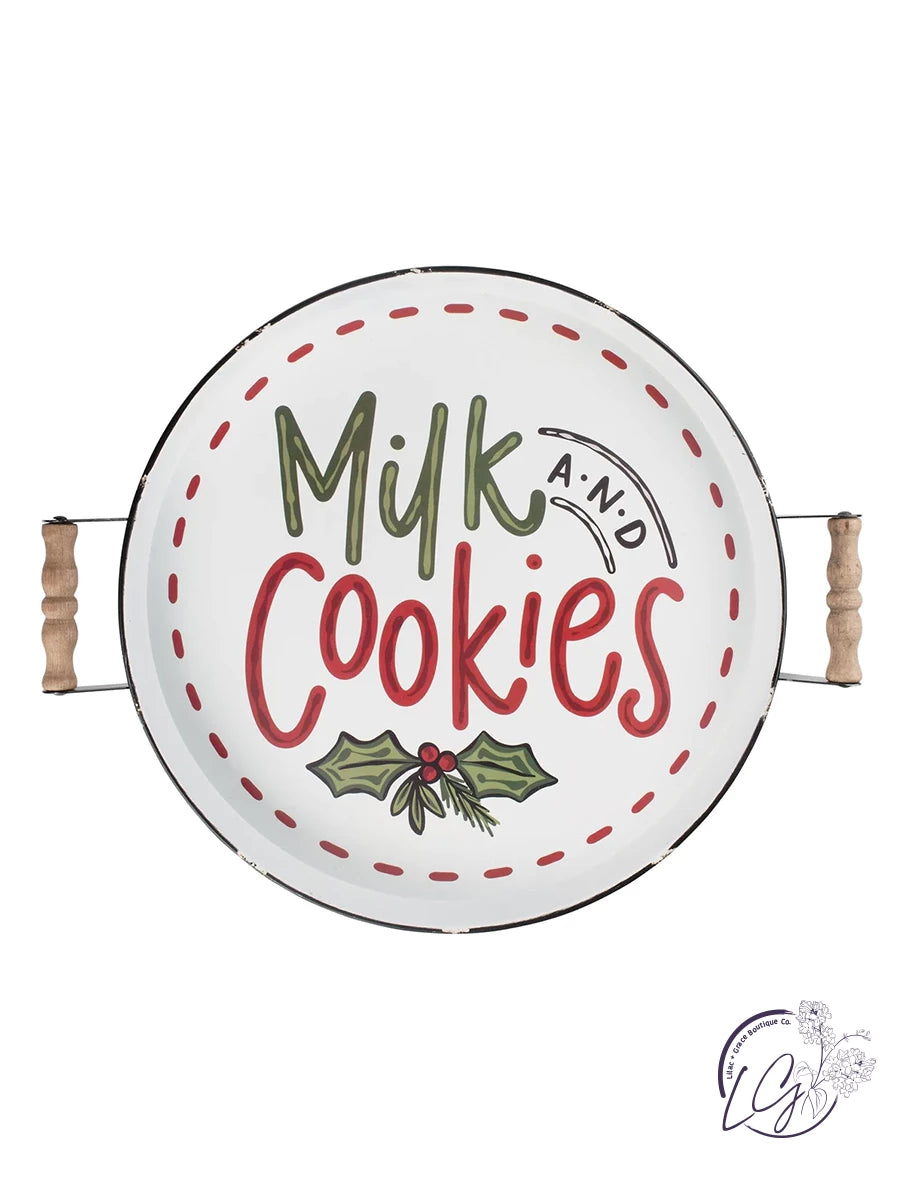 Milk and Cookies Enamel Tray