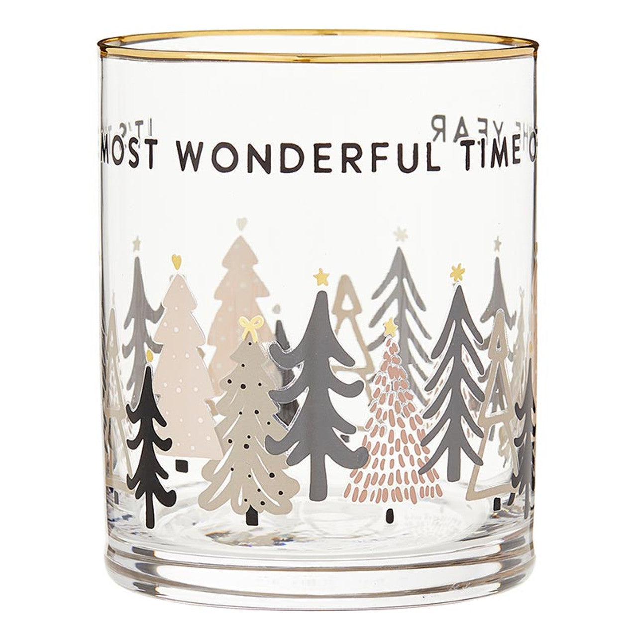 Gold Rimmed Rocks Glass