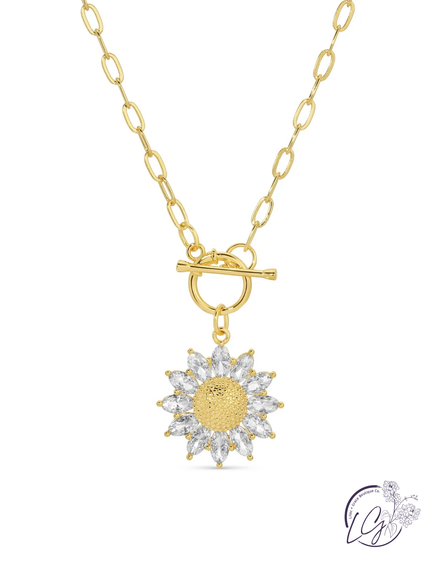 Sunflower Toggle Pendant Necklace