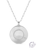 Large Pave Accented Round Textured Pendant