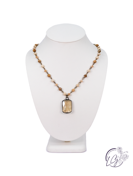 Jasper Crystal Pendant Necklace