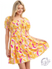 Curvy Retro Delight Puff Sleeve Dress