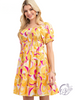 Curvy Retro Delight Puff Sleeve Dress