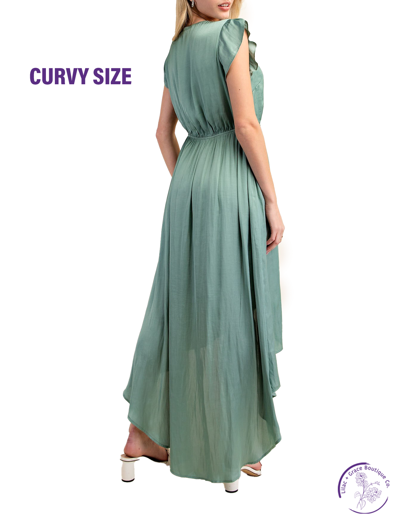 Curvy Classic Elegance High-Low Maxi Dress