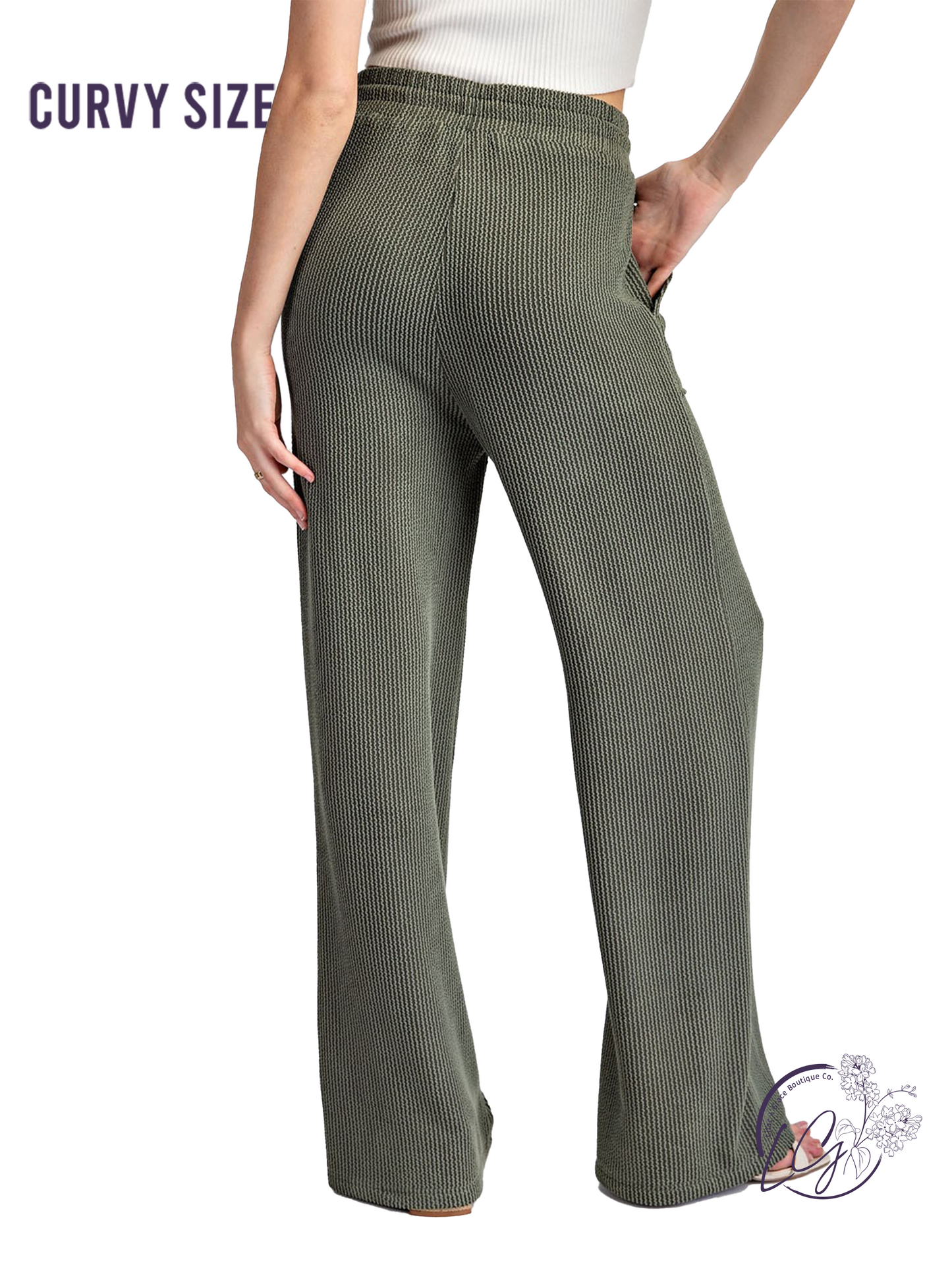 Curvy Fieldline Texture Drawstring Pants