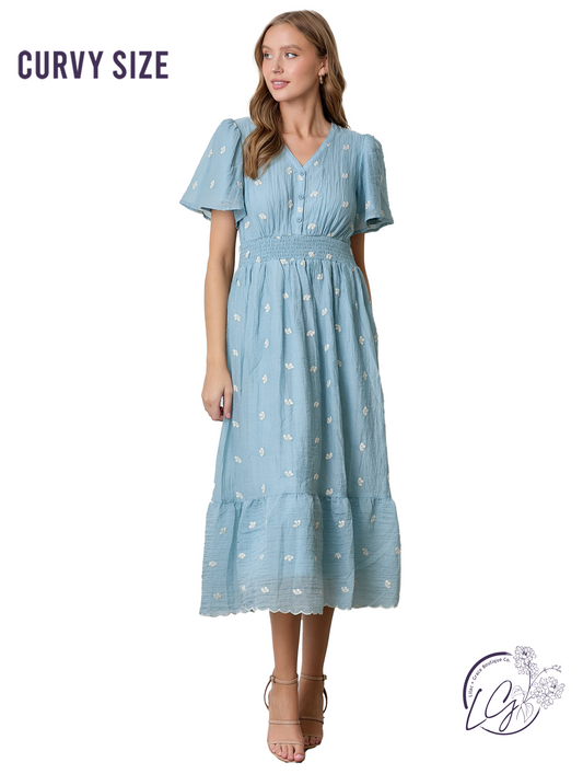 Curvy Wildfern Whisper Midi Dress