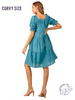 Curvy Teal Dreams Drift Dress
