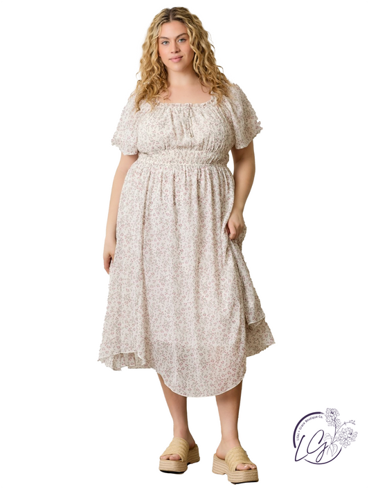 Curvy Roselight Echo Floral Midi Dress