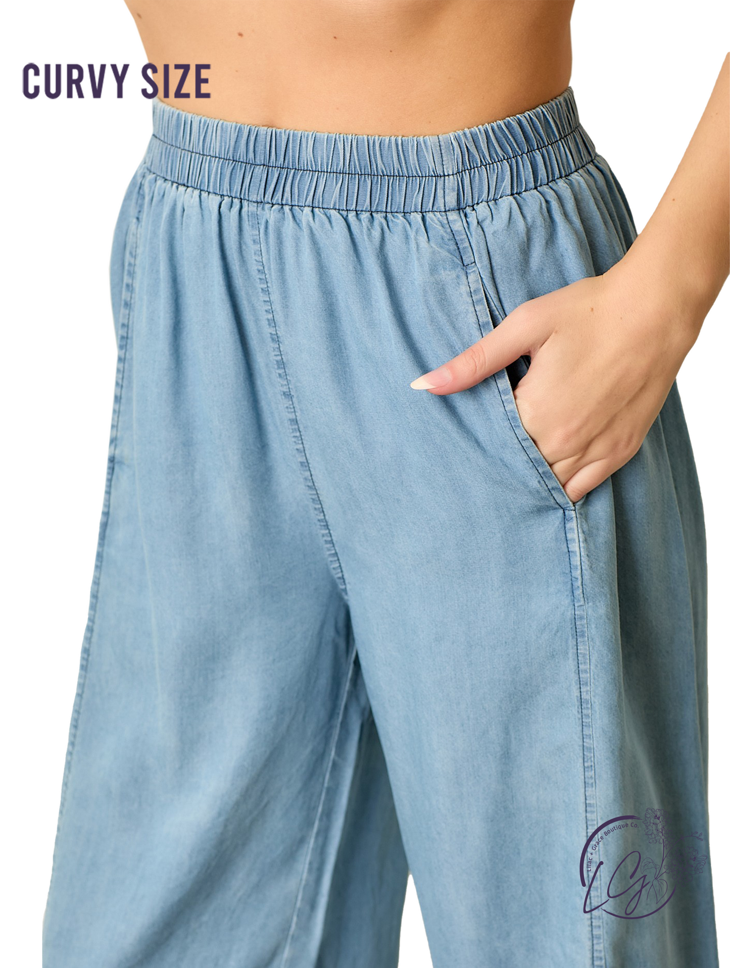 Curvy Faded Blue Shines Pants