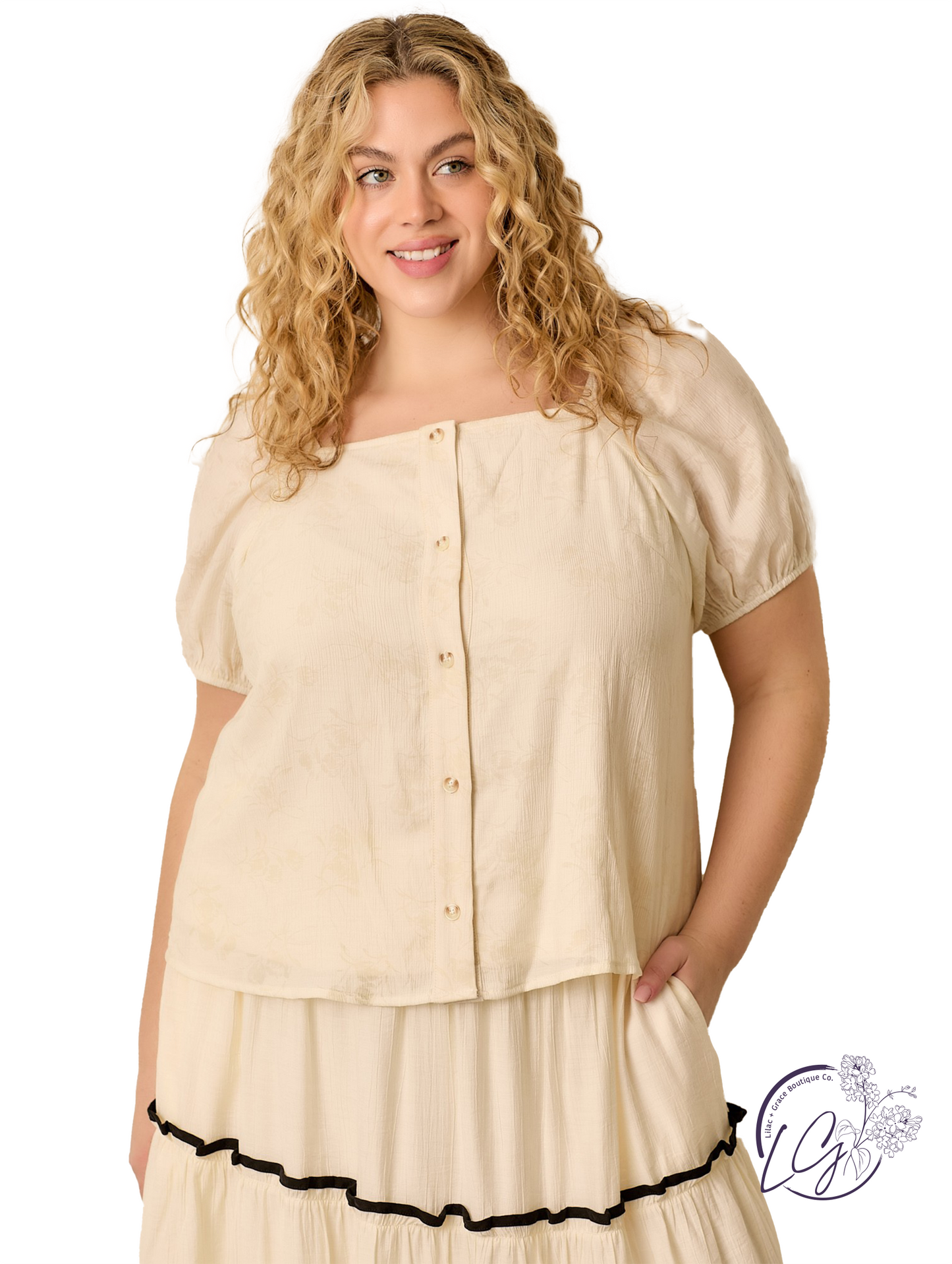 Curvy Dance Through the Garden Top