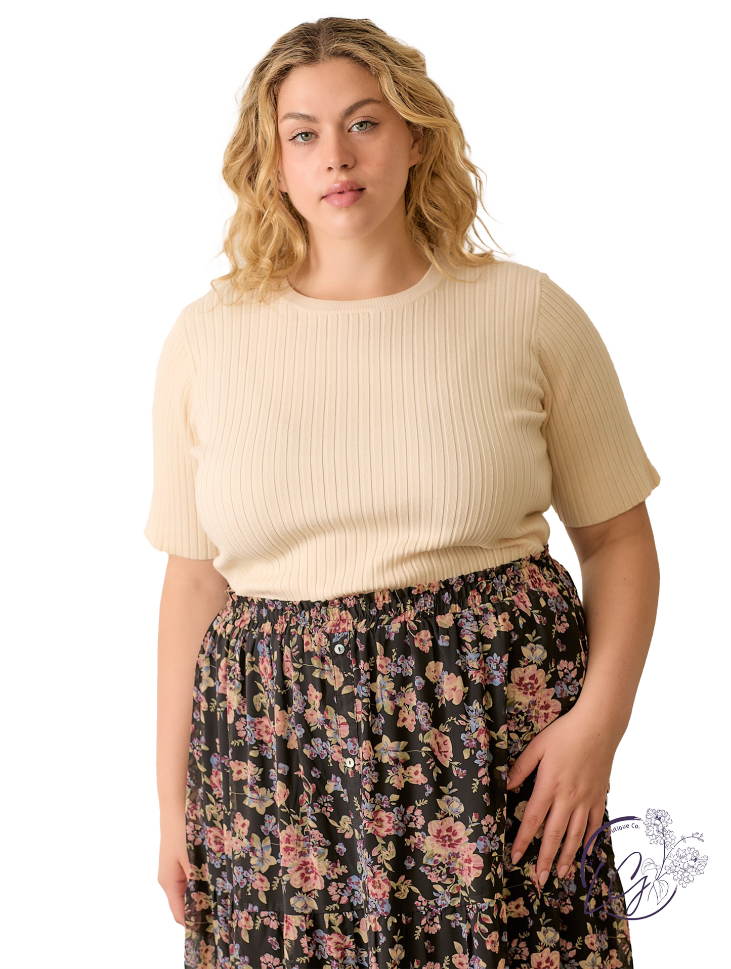 Curvy Contour Lines Sweater Top