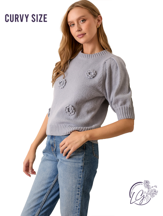 Curvy Knitted Together In Love Top
